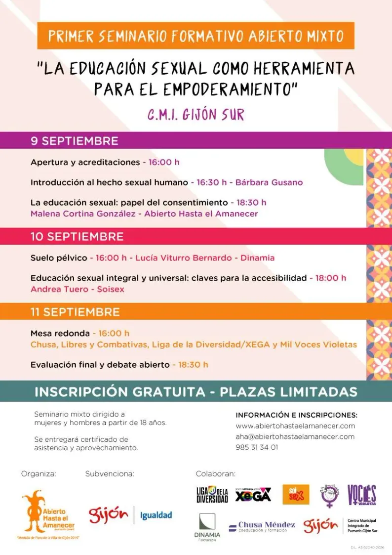 Seminario formativo: "La educación sexual como herramienta para el empoderamiento".