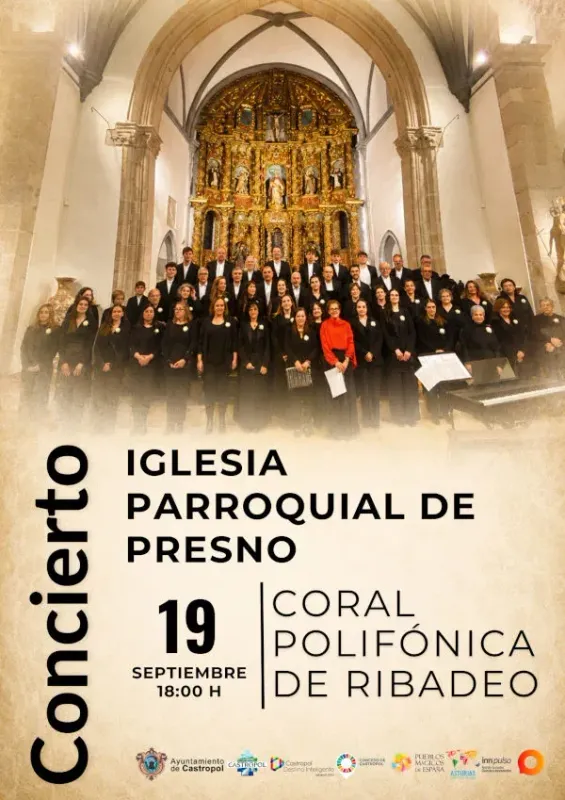 La Coral Polifónica de Ribadeo ofrecerá un concierto en Presno