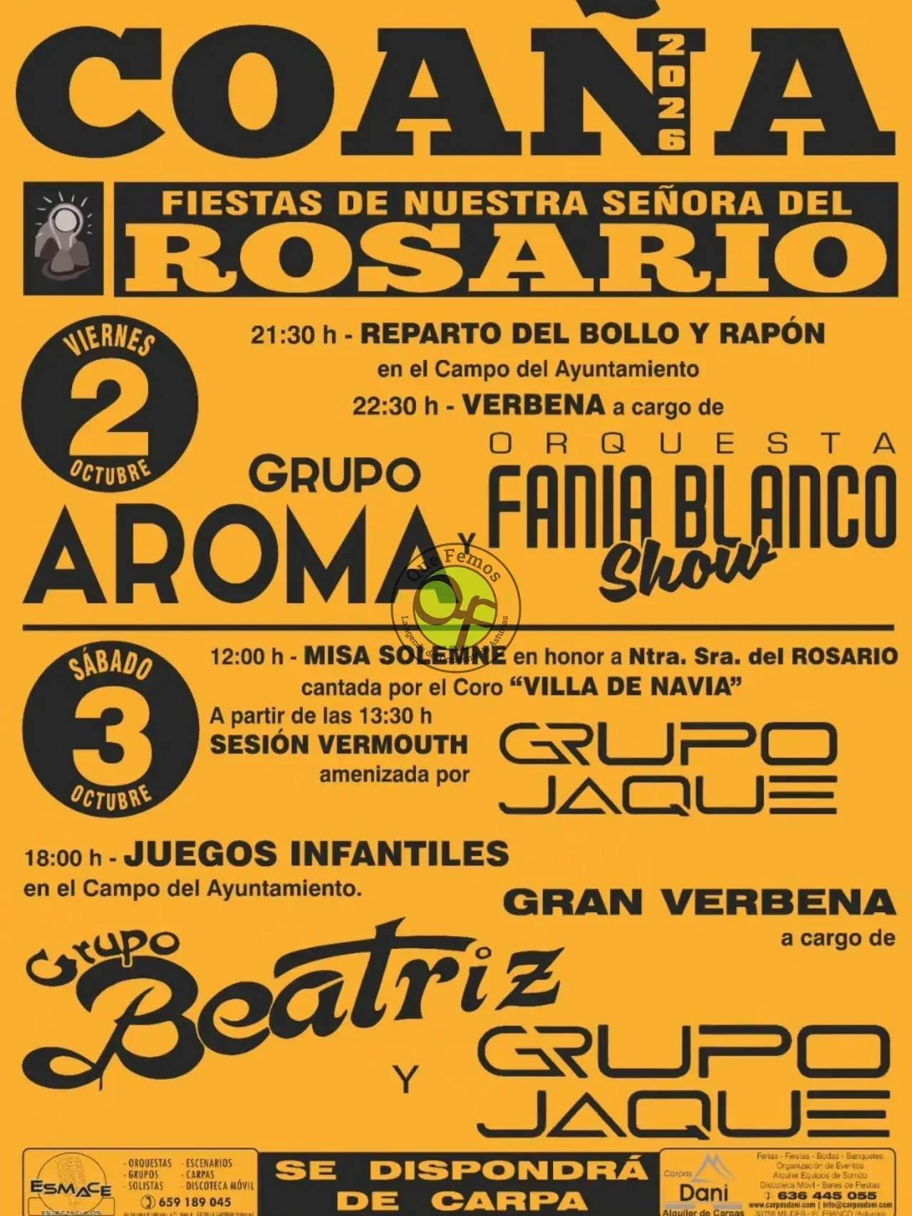 Rosario Festivals 2026 in Coaña