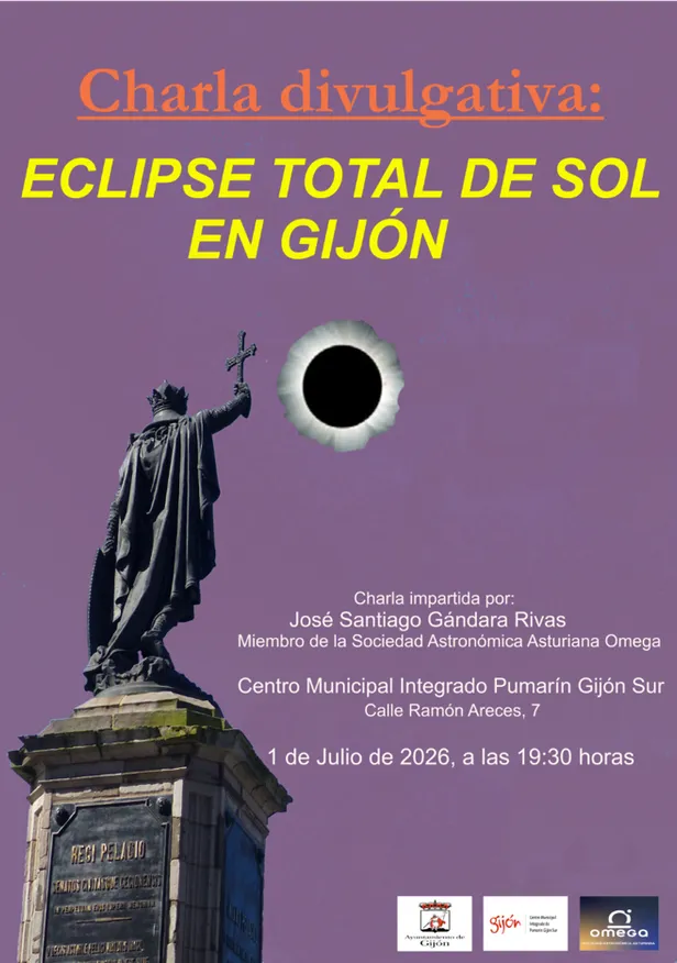 Charla divulgativa "Eclipse total de sol en Gijón". Santiago Gándara (Sociedad Astronómica Asturiana OMEGA)
