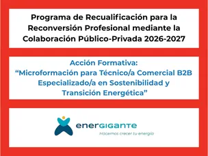 Reskilling Program. Micro-training for B2B Commercial Technician Specialized in Sustainability and Energy Transition. Registration period open