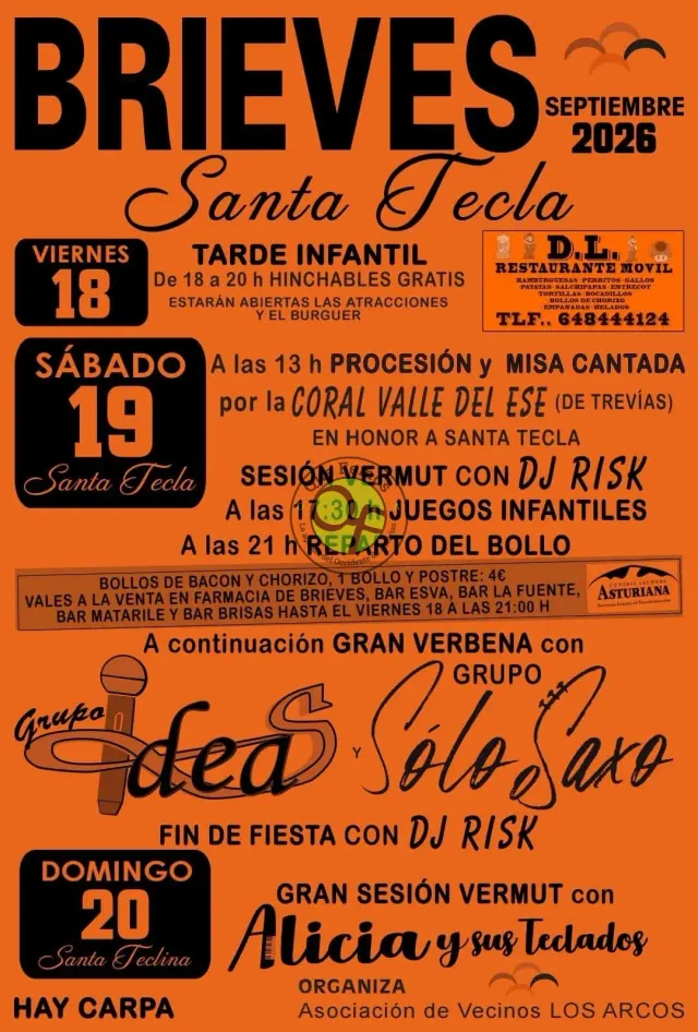 Fiestas de Santa Tecla 2026 en Brieves