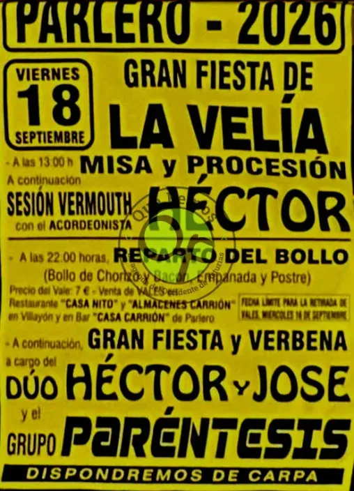 Fiesta de La Velía 2026 en Parlero
