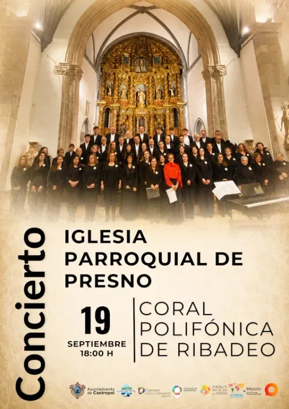 La Coral Polifónica de Ribadeo ofrecerá un concierto en Presno