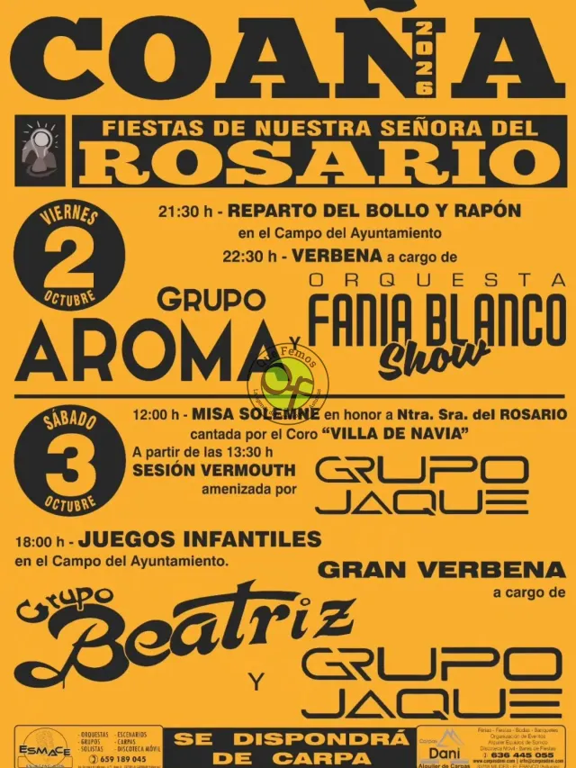 Rosario Festivals 2026 in Coaña