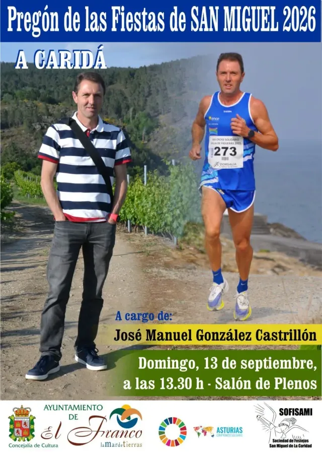 José Manuel González Castrillón será el pregonero de las Fiestas de San Miguel 2026 en A Caridá