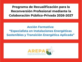 Programa de Recualificación. Especialista en Instalaciones Energéticas Sostenibles y Transición Energética Aplicada. Plazo de inscripción abierto