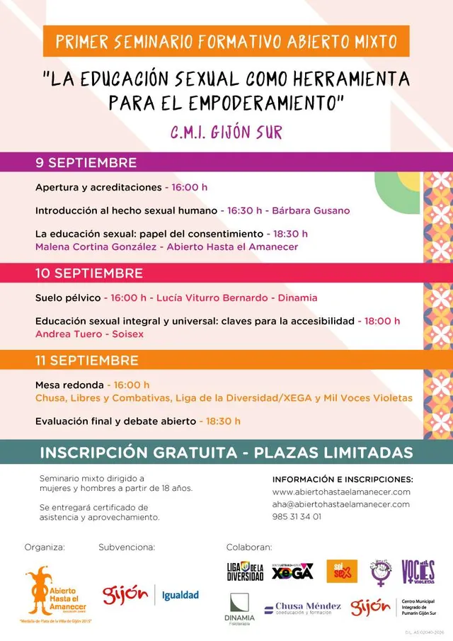 Seminario formativo: "La educación sexual como herramienta para el empoderamiento".