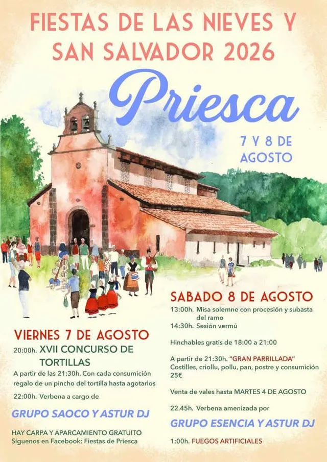 Nieves and San Salvador Festivities in Priesca