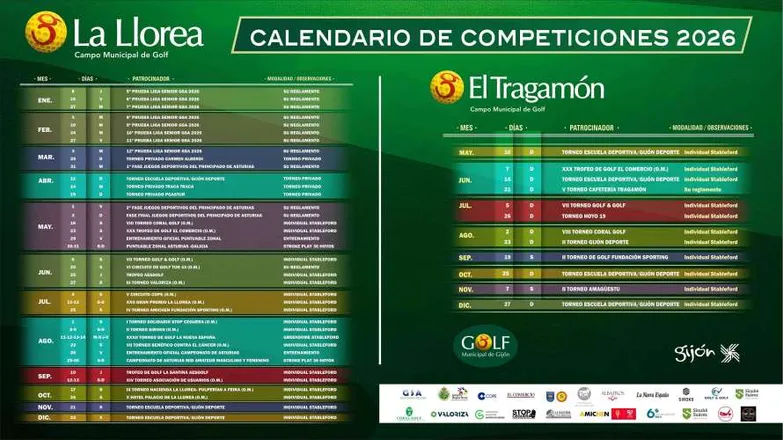 2026 Golf Competition Calendar
