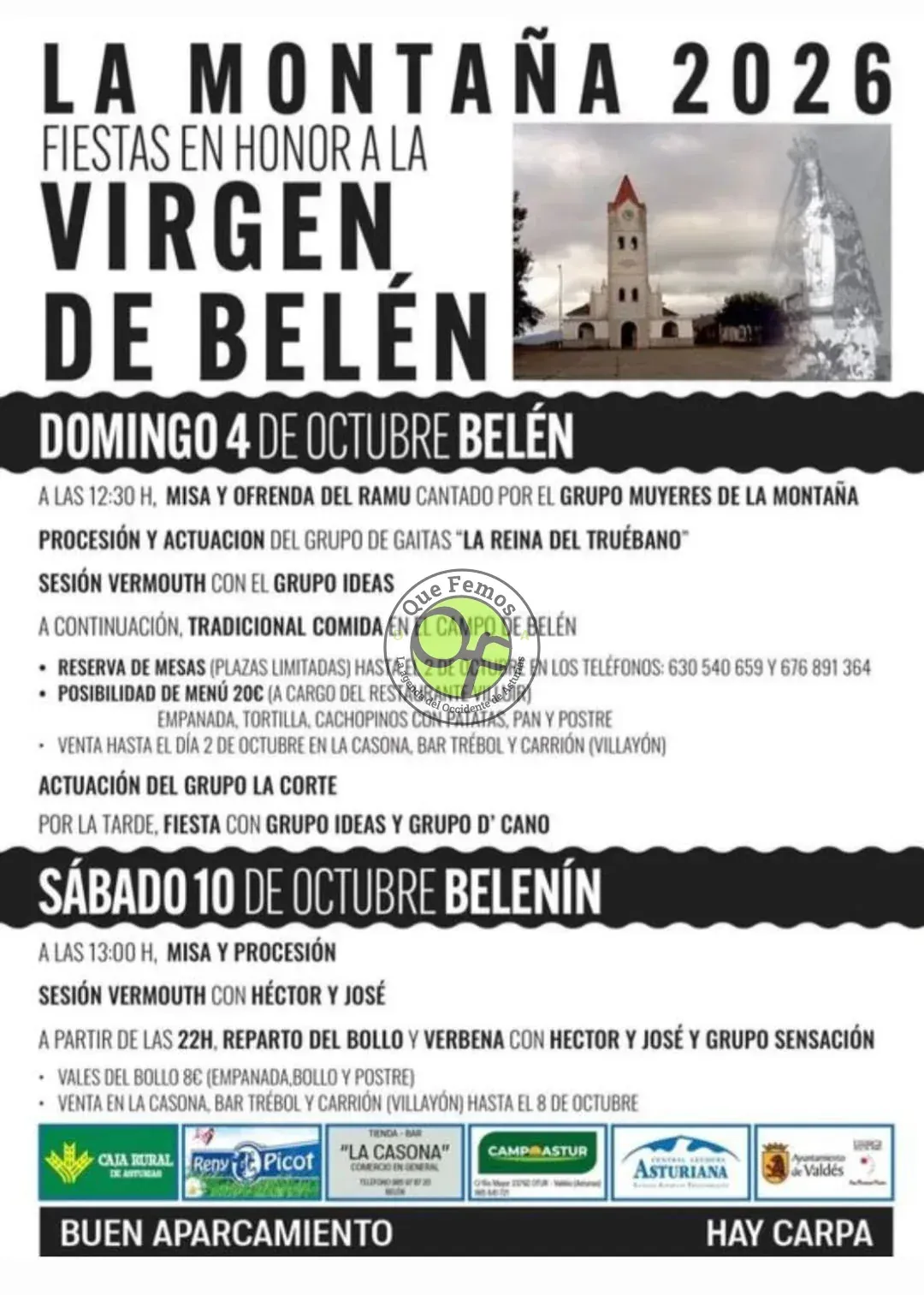 Fiestas de la Virgen de Belén 2026 en La Montaña