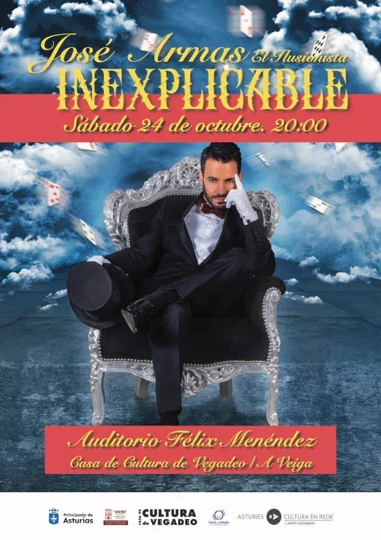 José Armas, El ilusionista, regresa a Vegadeo con su espectáculo "Inexplicable"