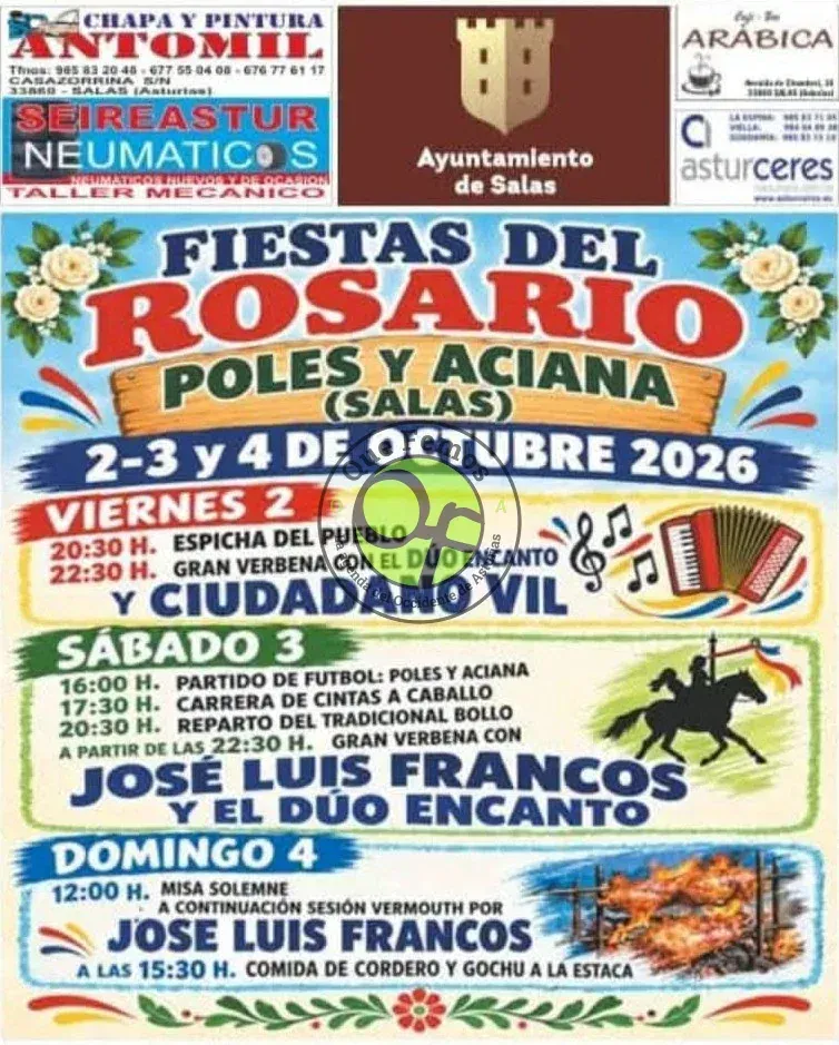 Fiestas del Rosario 2026 en Poles y Aciana