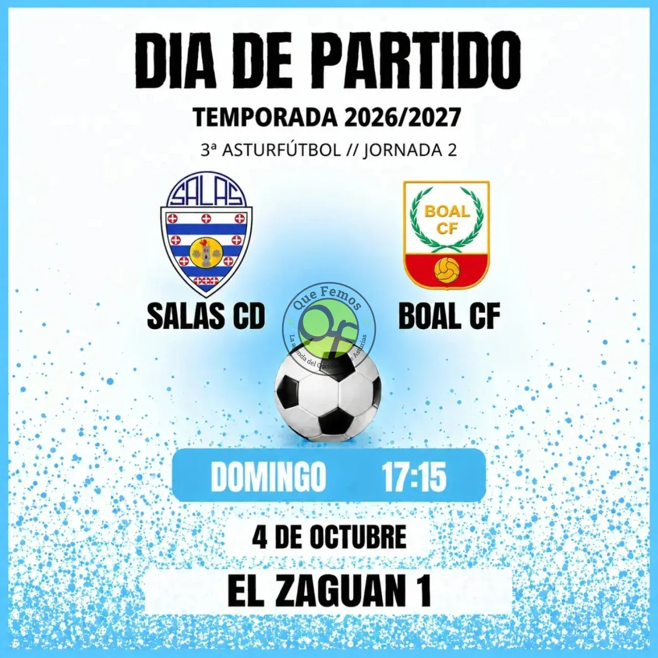 Domingo de fútbol en Salas con el partido que enfrenta al Salas C.D. con el Boal C.F.