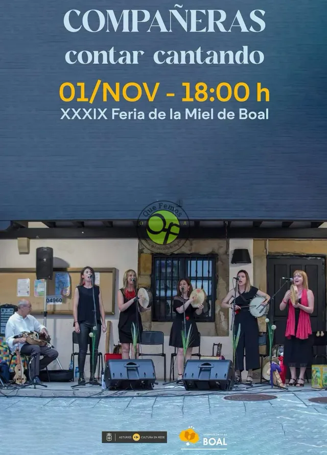 La música tradicional se cuela en la Feria de la Miel de Boal con el concierto "Compañeras. Contar cantando"