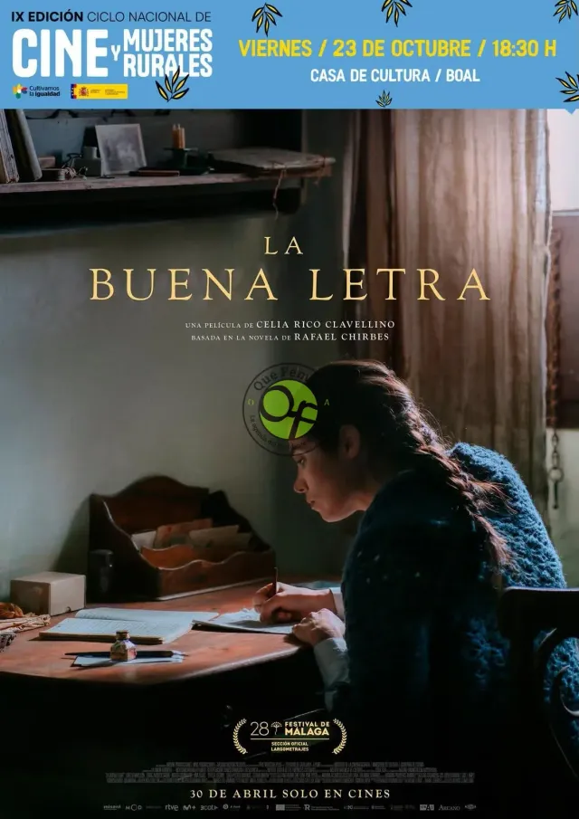 Boal acogerá la proyección de "La buena letra" dentro del Ciclo Nacional de Cine y Mujeres Rurales