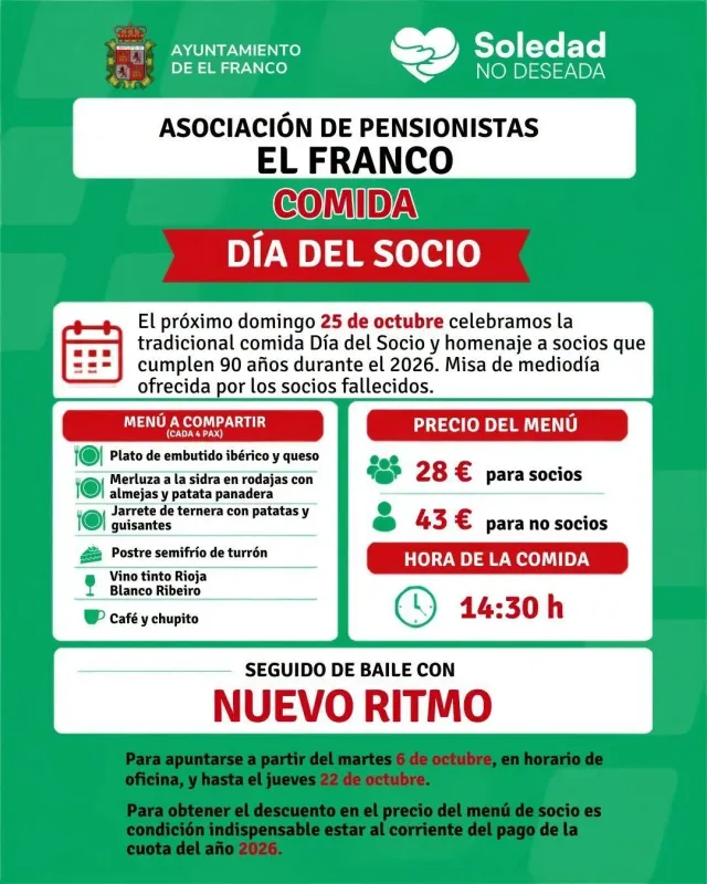 The El Franco Pensioners Association celebrates its 2026 Member Day lunch