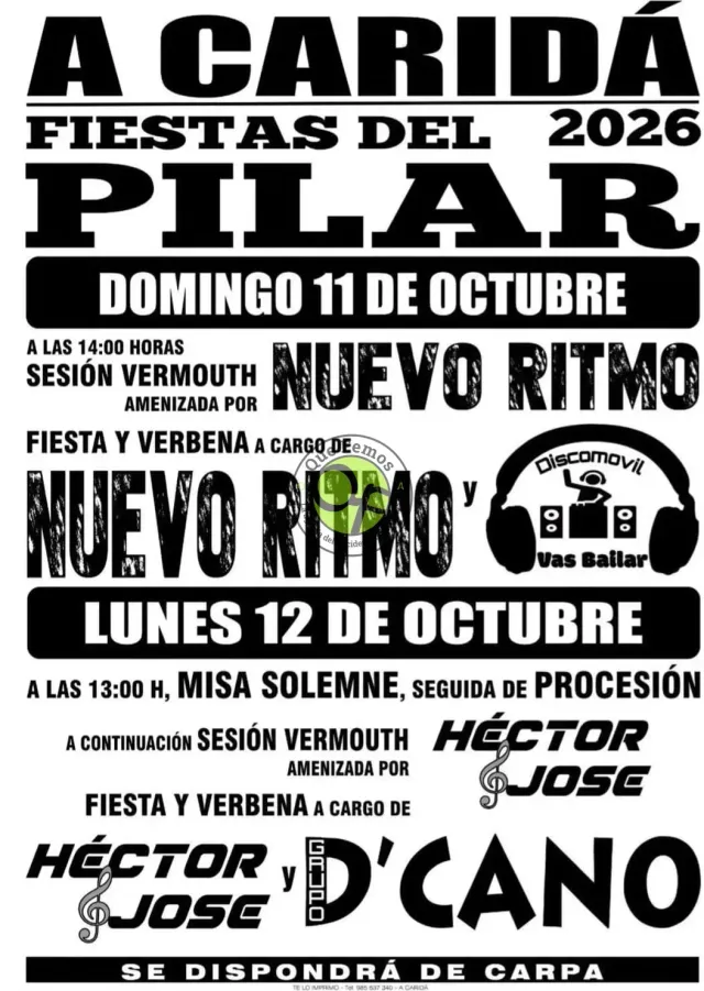 Fiestas del Pilar 2026 en A Caridá