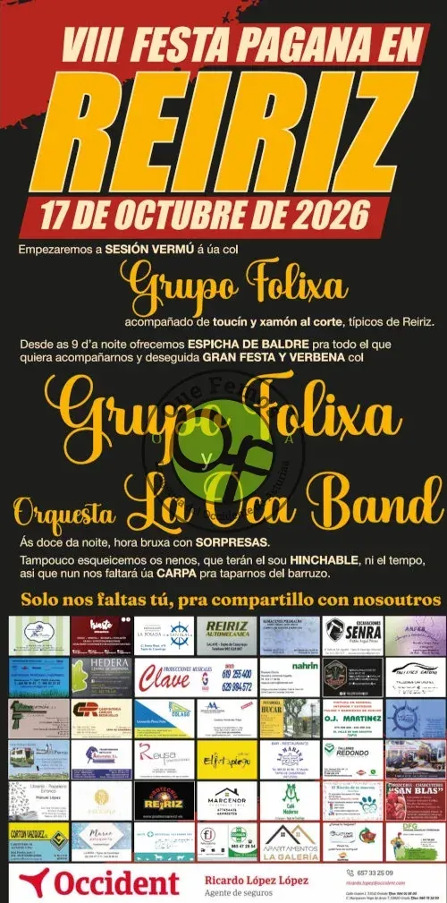 Festa Pagana en Reiriz 2026