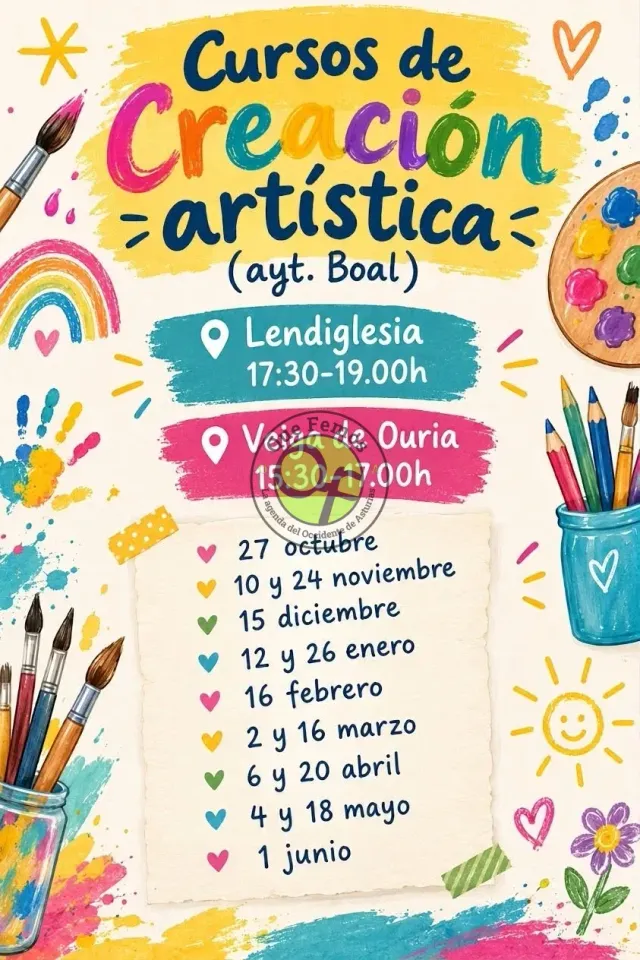 Artistic Creation Courses in Vega de Ouria and Lendiglesia