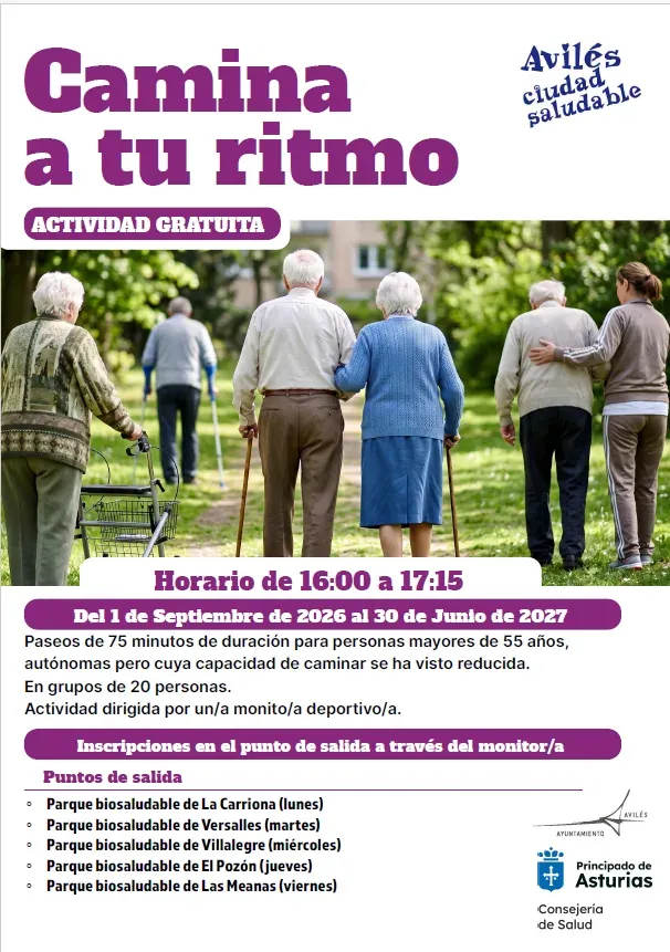 "Walk at your own pace" activity.