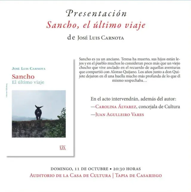 Tapia hosts the presentation of the book "Sancho, el último viaje"
