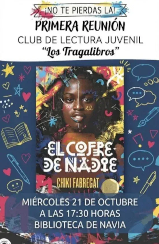 First meeting of the Youth Book Club at the Biblioteca de Navia